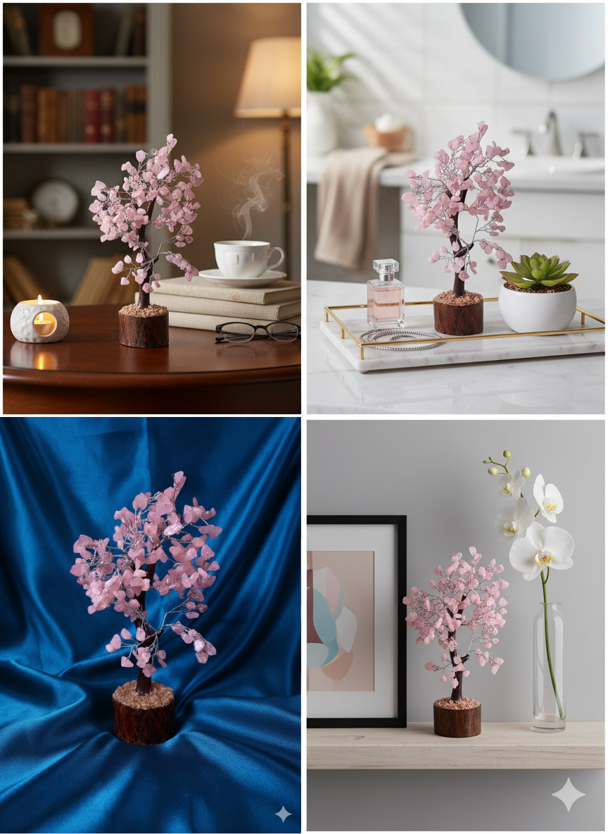 Rose Quartz Tree with 300 Chips