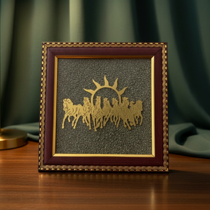 7 Horses on Raw Pyrite Frame